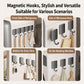 Magnetic metal round wall hook set with keys and towel clips, multiple pieces