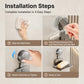 Wall-mounted suction cup soap holder installation with hand pressing to mount