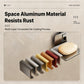 Wall-mounted suction cup soap holder with silver-gray metal drain tray for soap bars