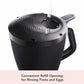 Black drainage filter cover with pouring opening and perforated mesh top