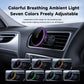 Car air vent charging holder with circular pad and color-changing ambient light ring