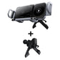 Black rotating 15W dual-coil wireless car charger mount with air vent base