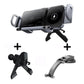 Black rotating 15W dual-coil wireless car charger mount with dashboard and air vent bases