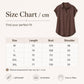 Women’s short-sleeve button-up shirt, dark brown, with classic collar and button placket.