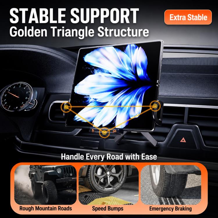 Black wireless charging phone mount with sturdy stand and phone screen mounted