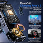 Dual-coil wireless charging module on car mount, with coil sensing ring detail