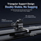 Car wireless charger vent bracket with adjustable clamp and rotating arm, dark finish
