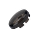 Black smoked motorcycle turn signal cover shell, side view with mounting tabs