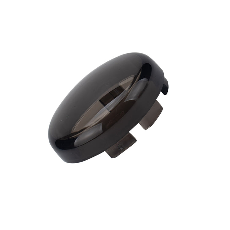 Black smoked motorcycle turn signal cover shell, side view with mounting tabs