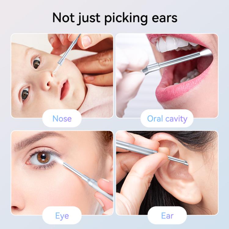Visual inspection otoscope with metal probe shown for eye, ear, nose, and oral use.