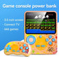 Orange and blue handheld game console with matching wireless-style gamepad