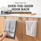Over-the-door towel rack with two towel bars and metal end mounts