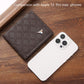 Dark brown geometric PU leather short wallet with diamond grid pattern