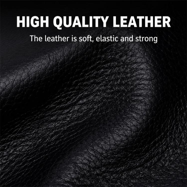 Black PU leather close-up with embossed diamond pattern texture
