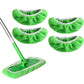 4-pack reusable mop refill pads, green microfiber covers with elastic rim openings