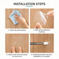 Installation steps diagram for drill-free telescopic rod adhesive hook holder