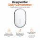 Xiaomi wireless smart tracker tag, centered white oval with silver rounded outline