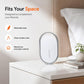 Xiaomi wireless smart tracker tag on nightstand, white oval with silver frame