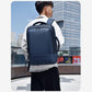 OUMANTU blue laptop backpack with front panel zipper and padded shoulder straps
