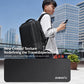OUMANTU laptop backpack in black with front pocket and top handle