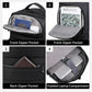 Black waterproof business backpack with front zip pocket and top handle
