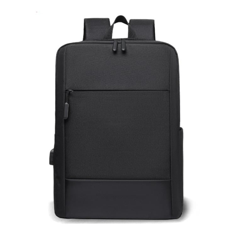 OUMANTU men's business laptop backpack, black with zip front and padded back panel