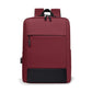 OUMANTU men's laptop backpack, maroon front with black bottom and zip pocket