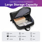 OUMANTU men's laptop backpack open view, black interior organizers and padded sleeve