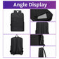 Black business laptop backpack, front view with zip pockets and adjustable shoulder straps