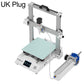 Ceramic 3D printer with UK power plug, mint build plate, right-side extruder unit