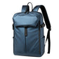 Blue waterproof backpack with front flap pocket and adjustable shoulder strap