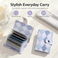Plaid everyday card wallet with snap button and visible card compartments