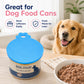Blue silicone pet food can lid on can for storage and freshness