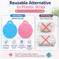 Reusable blue and pink silicone can lids, alternative to plastic wrap