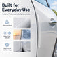 Clear car door edge bumper guard strip sticker, close-up for protection