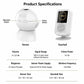 Rechargeable magnetic doorbell sensor and doorbell units with visible buttons and dimensions