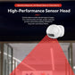 White round sensor head for split magnetic doorbell, shown from side with display window