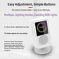 White doorbell chime with front speaker grille and multicolor ring welcome display