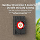 Waterproof wireless doorbell button with bell icon and red indicator