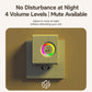 Gold wireless wall doorbell with glowing multicolor ring and bell icon