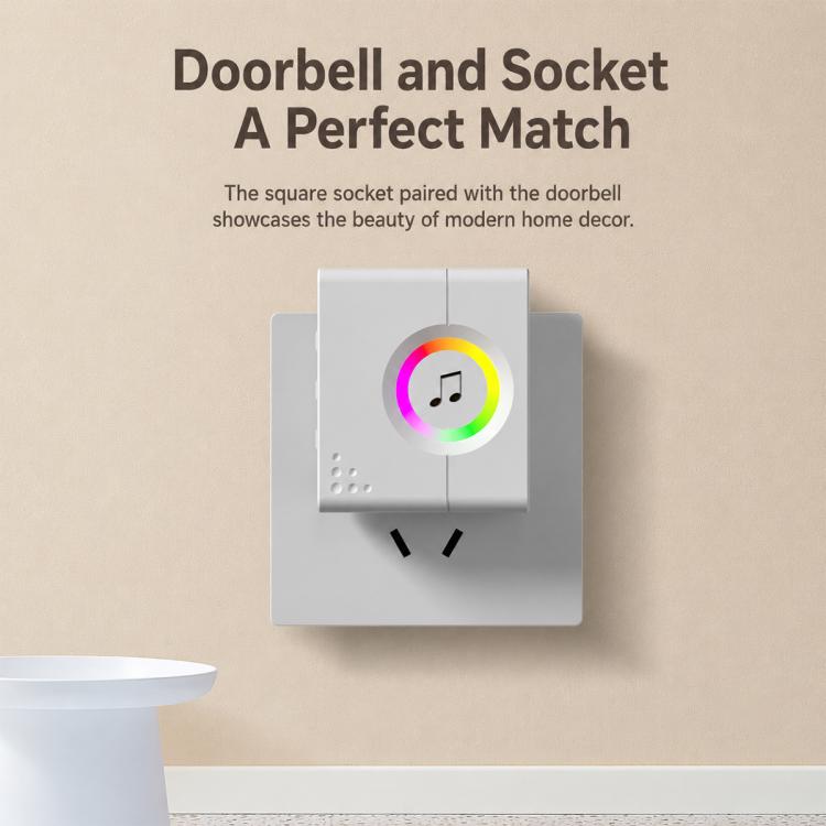 Wireless doorbell receiver with circular multicolor chime light