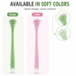 Tongue scrapers in soft colors: green and pink silicone double-sided tool