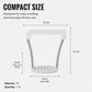 Compact manual potato masher with white handle and round perforated base; PP material