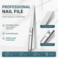 Stainless steel nail file with fine filing surface and ergonomic handle