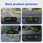 Car head-up display speedometer showing green LED speed and distance digits