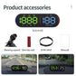 Car head-up display speedometer with dual-color LED panel, suction mount and USB cable