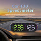 Car GPS HUD speedometer showing green and purple speed digits on dash