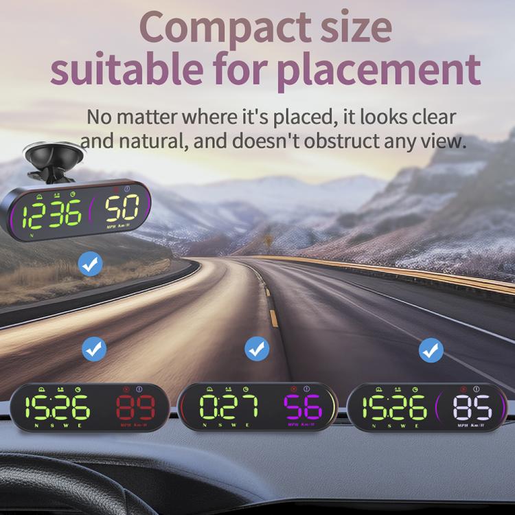 Car GPS HUD speedometer compact display for easy placement and clear visibility