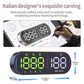 Car GPS HUD speedometer dimensions view with front display and mounting size info