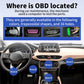 Car dashboard showing OBD connector location for K2 OBDII diagnostic tool